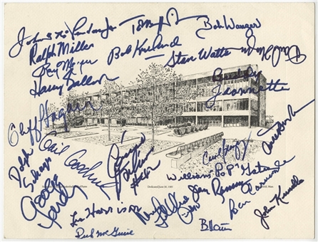 1986 Basketball Hall of Fame Signed Print (25 signatures) (JSA)